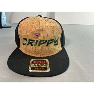 Otto Cork Trucker Hat Snapback Flat Bill Mesh Back Crippy Embroidery
